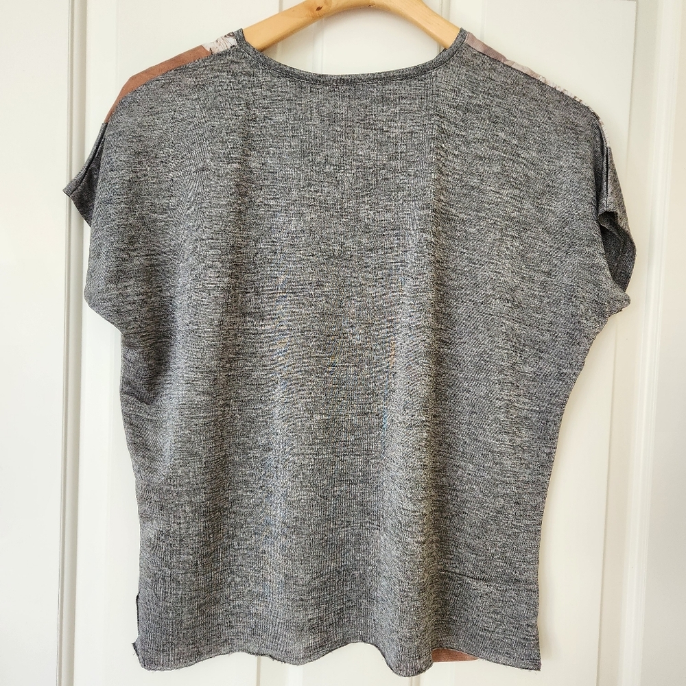 Zara Patchwork Print Top Semi Sheer Lightweight Hippie Festival Prairie Comfy - Picture 3 of 13